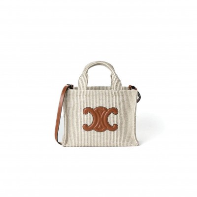 CELINE SMALL CABAS THAIS DENIM 199162FEE.02BG (25.5*18.5*12cm)